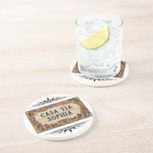 Posavasos Rótulo de la Casa de España (personalizable de tex