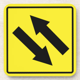 Posavasos Rótulo De Tráfico De Dos Caminos Difícil De Atract