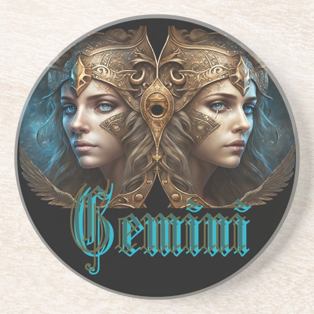 Posavasos Rótulo Gemini Zodiac (Frente)