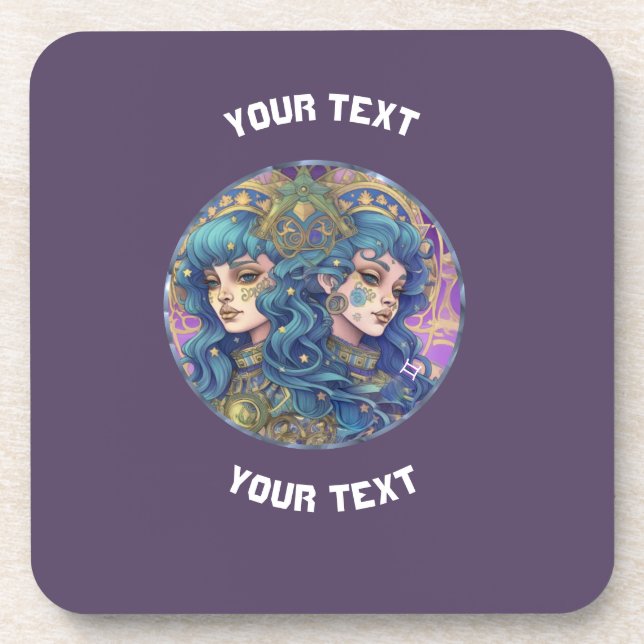 POSAVASOS RÓTULO GEMINI ZODIAC PERSONALIZADO (Frente)