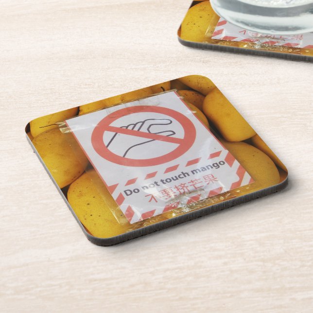 Posavasos Rótulo gracioso 'No toques mango' (Lado Izquierdo)