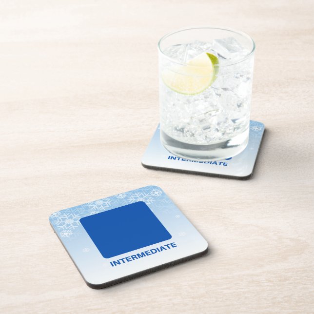 Posavasos Rótulo Intermedio Blue Square Ski Trail (Lado Derecho)