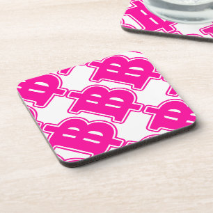 Posavasos Rótulo PINK BAHT ฿ dinero tailandés ฿