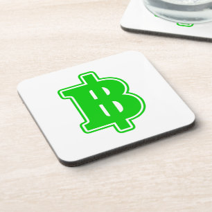 Posavasos Rótulo VERDE BAHT ฿ dinero tailandés ฿