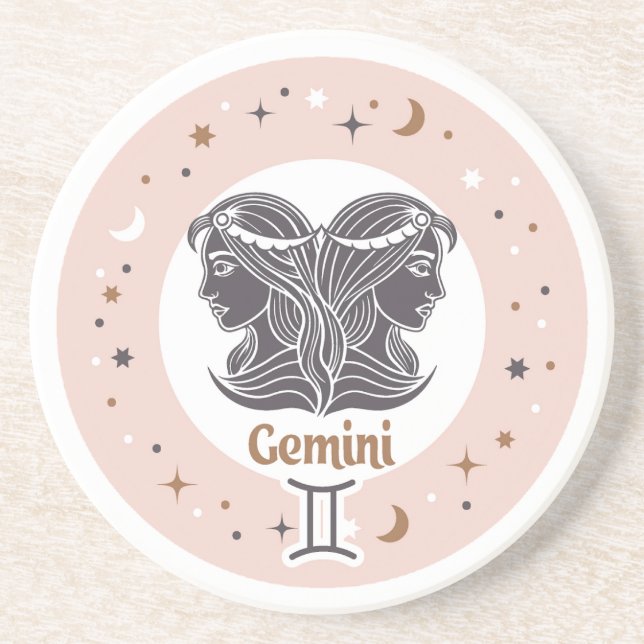 Posavasos Rótulo Zodiac Gemini (Frente)