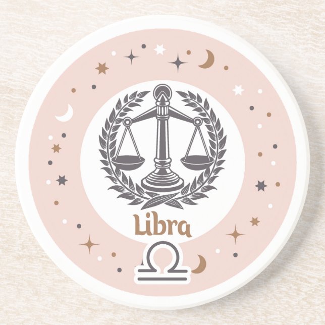 Posavasos Rótulo Zodiac Libra (Frente)