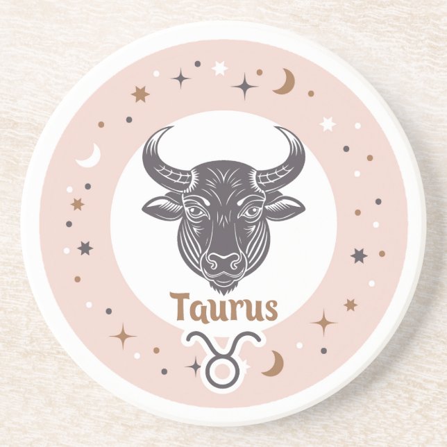 Posavasos Rótulo Zodiac Taurus (Frente)