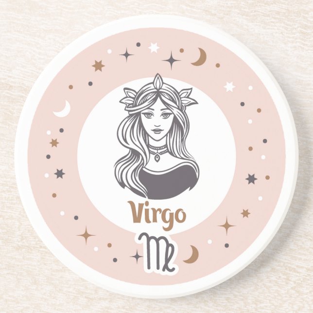 Posavasos Rótulo Zodiac Virgo (Frente)