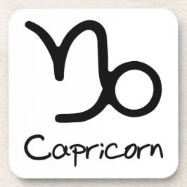 Posavasos Rótulo Zodiaco de Capricornio sobre fondo blanco
