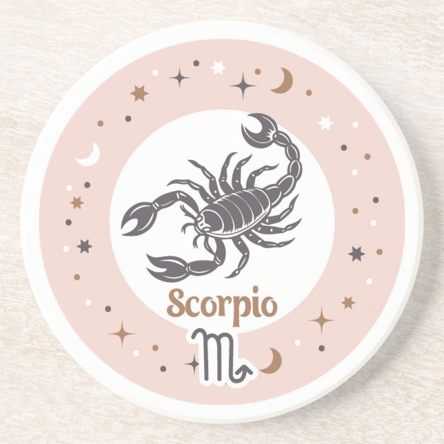 Posavasos Rótulo zodiaco Escorpio (Frente)