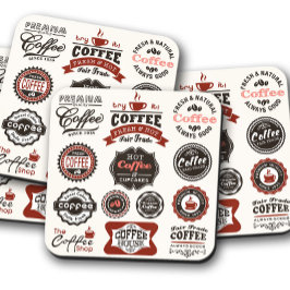 Posavasos Rótulos de café de época | Retro Coffee Cork Coast