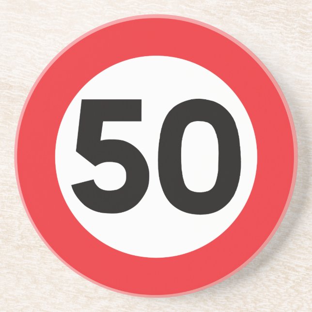 Posavasos Rótulos de tráfico de límite de 50 velocidades par (Frente)