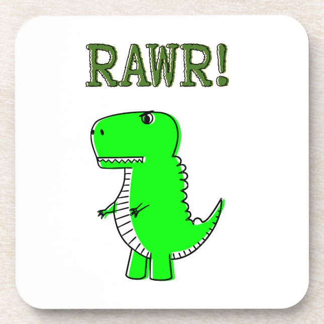 Posavasos RRAWR T-Rex lindo y enojado (Frente)