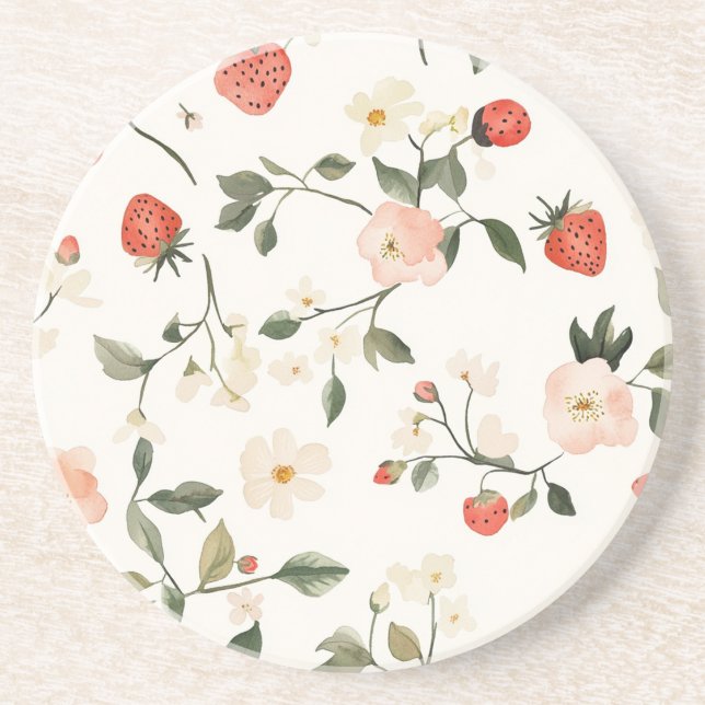 Posavasos Rubor de crema Fresas (Frente)