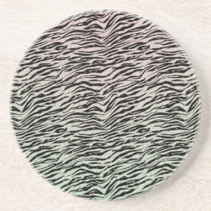 Posavasos Rubor Mint Black Zebra Print Glitzy Dombre Ombre