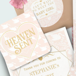 Posavasos Rubor Pink & Gold Swan Heaven