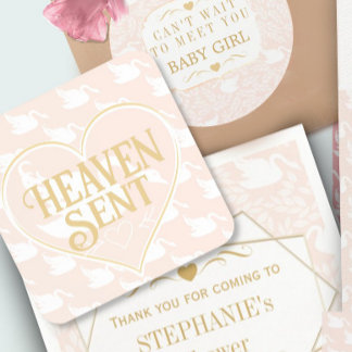 Posavasos Rubor Pink & Gold Swan Heaven