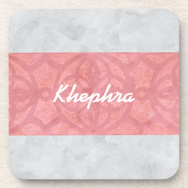 Posavasos Ruddy Pink Batik Gray Water Name