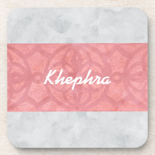 Posavasos Ruddy Pink Batik Gray Water Name