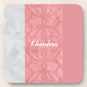 Posavasos Ruddy Pink Batik Gray Water Name