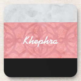 Posavasos Ruddy Pink Batik Gray Watercolor Y Nombre