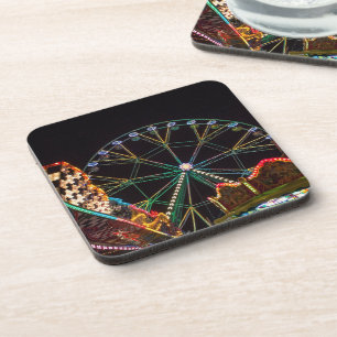 Posavasos Rueda de Ferris de feria por la noche