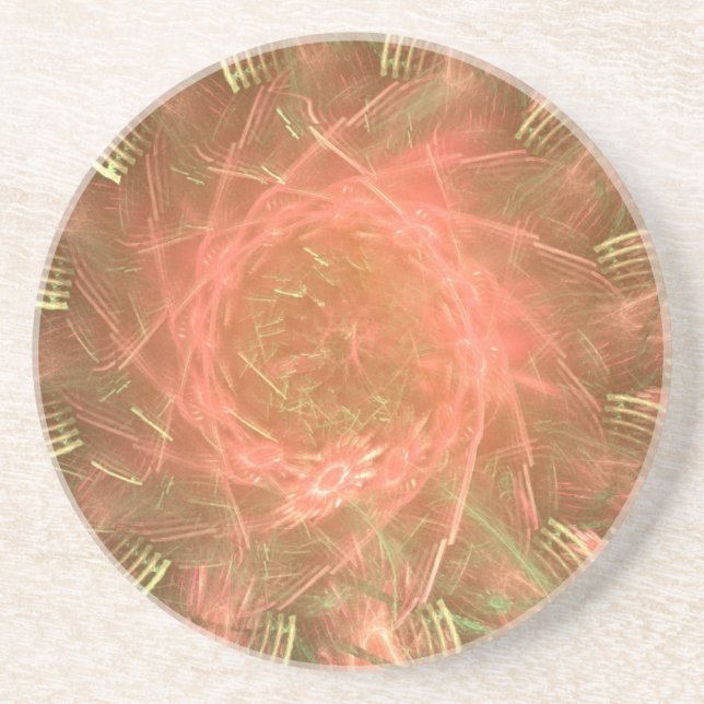 Posavasos Rueda de fuegos artificiales del naranja (Frente)