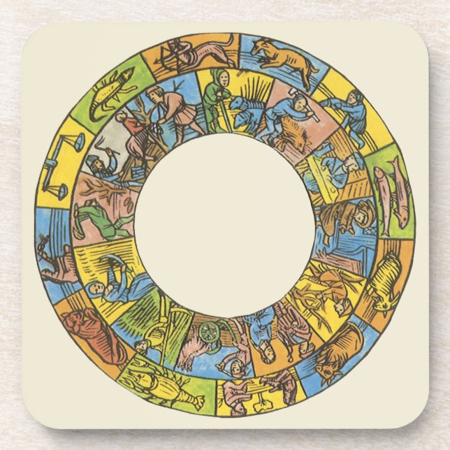 Posavasos Rueda de zodiaco esterográfica (Frente)