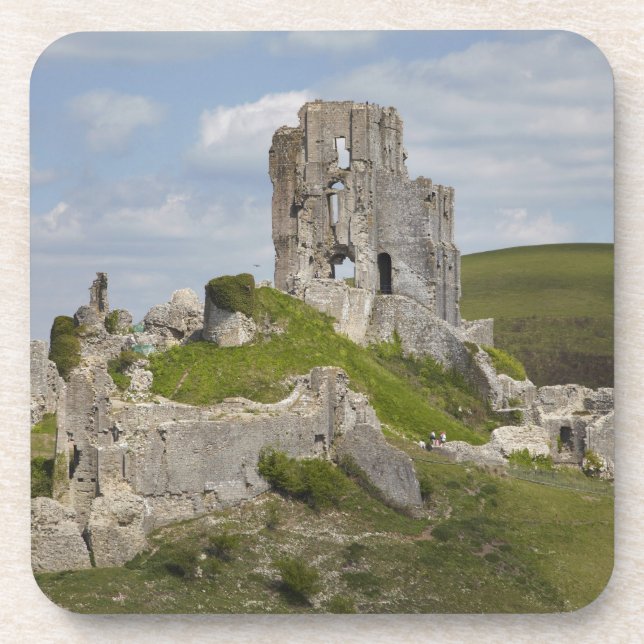 Posavasos Ruinas del Castillo Corfe, cerca de Wareham, Dorse (Frente)
