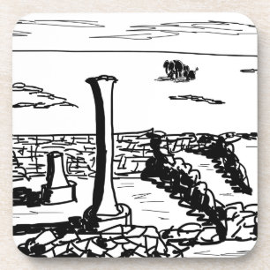 Posavasos ruinas romanas del pasado del paseo del burro y