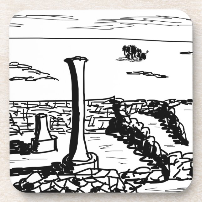 Posavasos ruinas romanas del pasado del paseo del burro y (Frente)