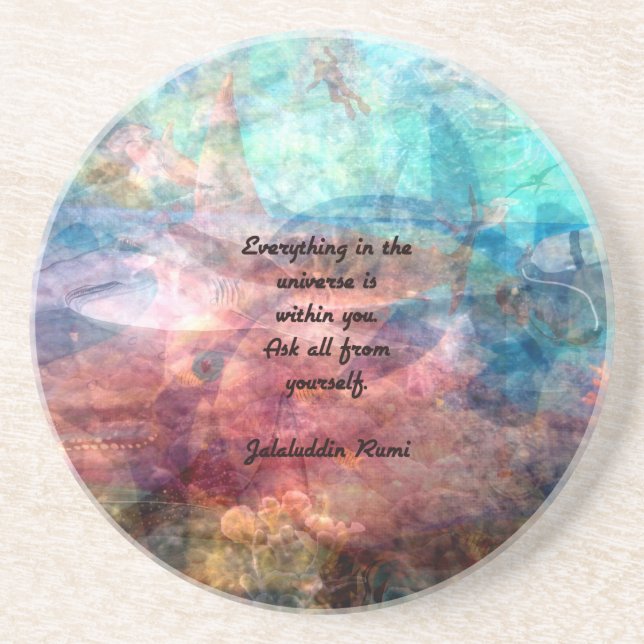 Posavasos Rumi Cita Sobre La Energía Y El Universo (Frente)