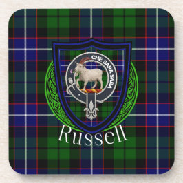 Posavasos Russell Scottish Clan Tartan & Crest