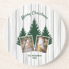 Posavasos Rustic Woodland Christmas Photo
