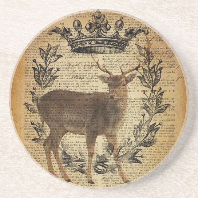 Posavasos Rústica corona al aire libre blanquecino trasero c (Frente)