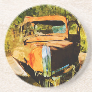 Posavasos Rusty Vintage Pick Truck Resumen