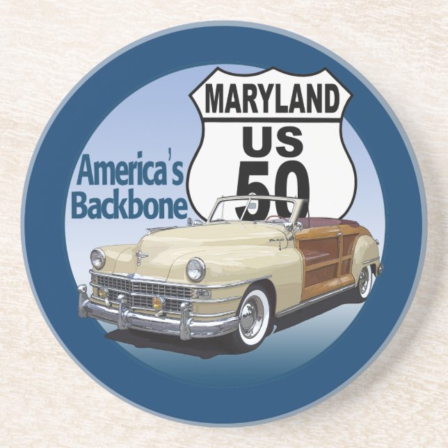 Posavasos Ruta de Maryland US 50 (Frente)