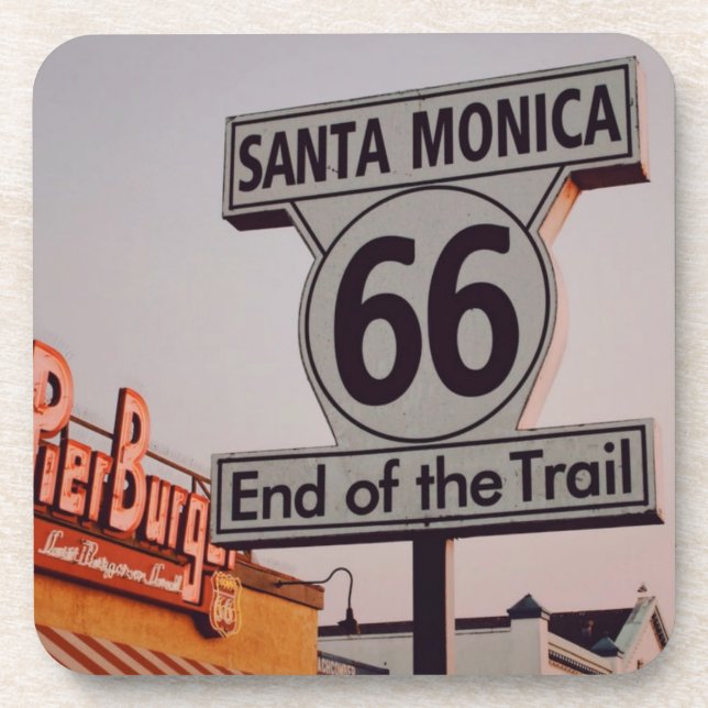Posavasos Ruta de Santa Mónica 66 California (Frente)
