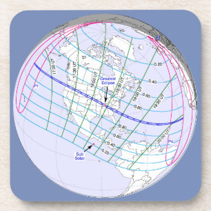 Posavasos Ruta mundial total del eclipse solar 2017