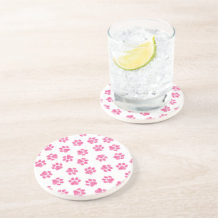 Posavasos Rutas de perro, garras de perro, garras rosadas