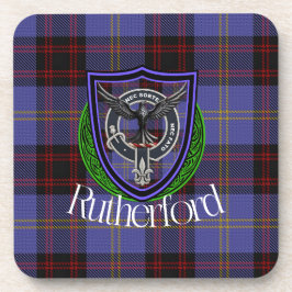 Posavasos Rutherford Scottish Clan Tartan & Crest