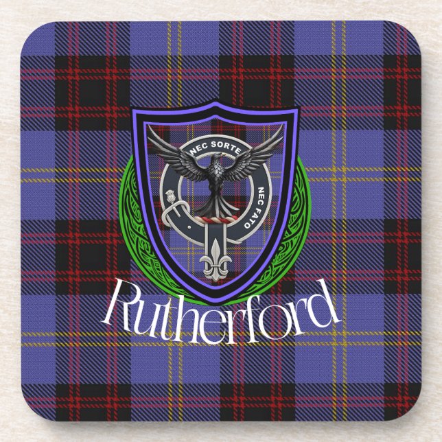 Posavasos Rutherford Scottish Clan Tartan & Crest (Frente)