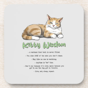 Posavasos Sabiduría Kitty - Gato gracioso que gobierna con u