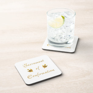 Posavasos Sacramento dorado de la Eucaristía y el cáliz