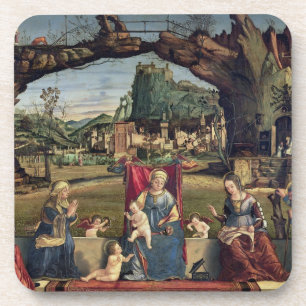Posavasos Sacros Conversazione, c.1500 (aceite en el panel)