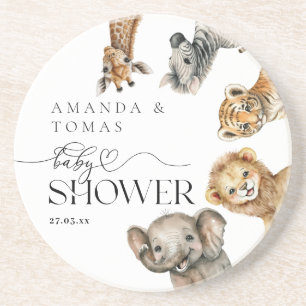 Posavasos Safari Animals Baby Shower moderno