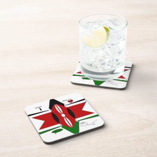 Posavasos Safari de la bandera keniana: diseño de estrella