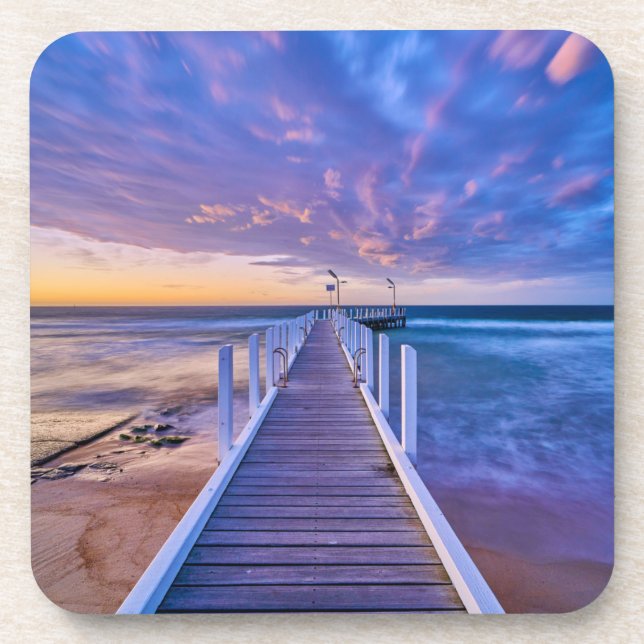 Posavasos Safety Beach Jetty Sunset (Frente)