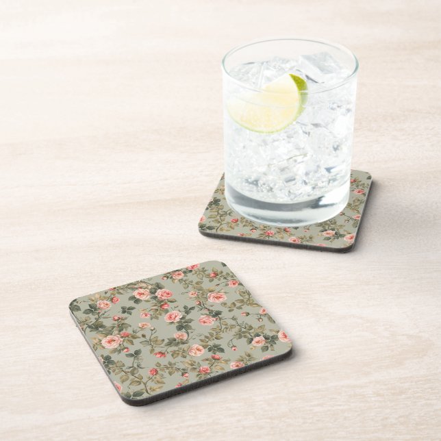 Posavasos Sage Green Retro Maximalist Floral (Lado Derecho)
