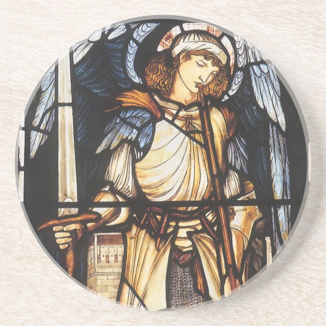 Posavasos Saint Michael por Sir Edward Coley Burne-Jones (Frente)